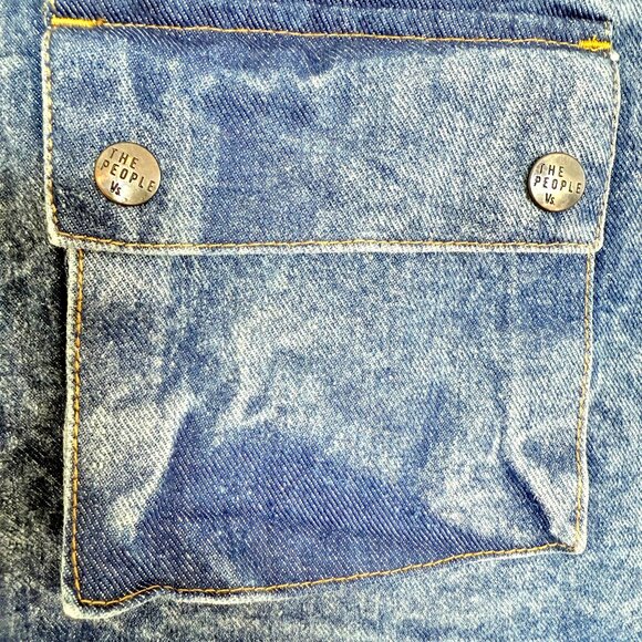 THE PEOPLE Vs. Acid Wash Denim Wrap Mini Skirt with Pockets | Size M | Retro Y2k - Picture 12 of 17
